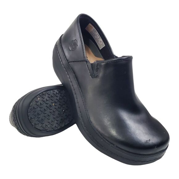 TIMBERLAND PRO Shoes Womens Size 5.5 Black Leather Slip On Nursing Clogs 39689 - Picture 5 of 11